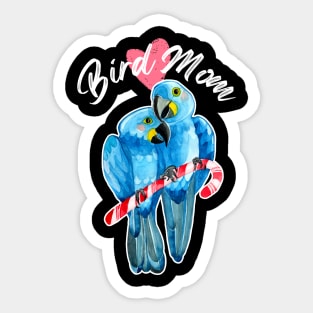 Parrot Bird Mom - Hyacinth Macaw Watercolor Sticker